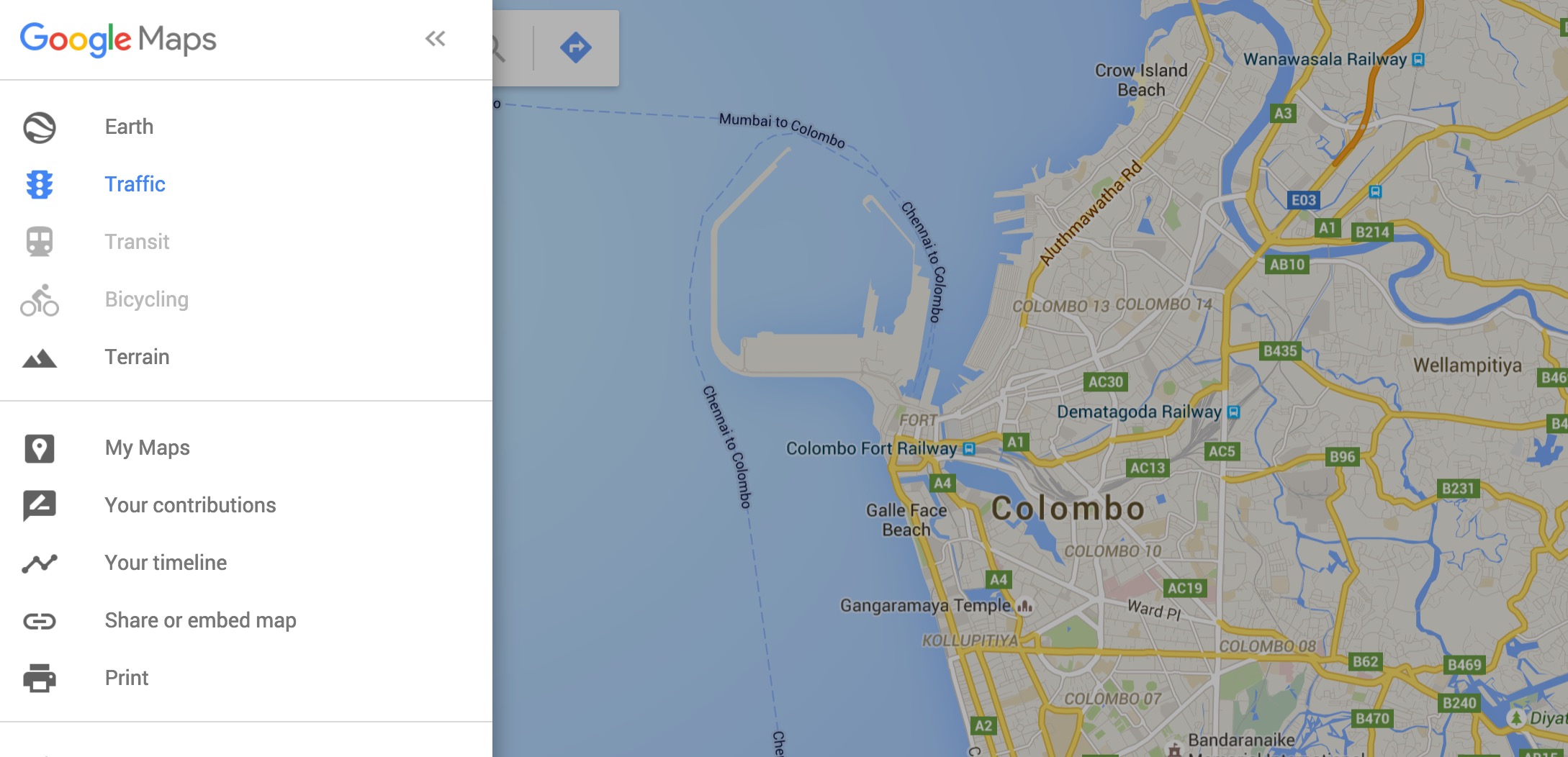 google maps sri lanka direction